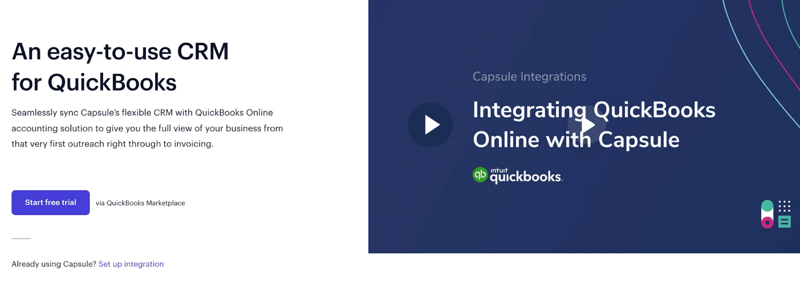 Capsule's BOFU CTA from Quickbooks CRM integration