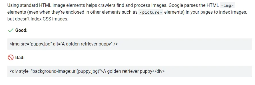 Good and bad of image HTML