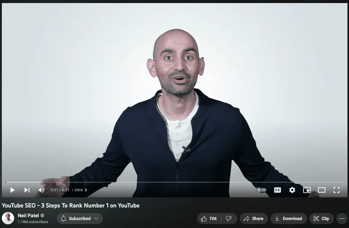 Neil Patel's video course for creators