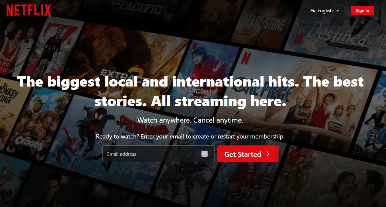 Effective CTA phrases - Netflix