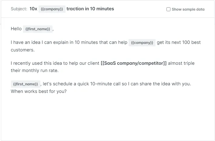Segment data emailing