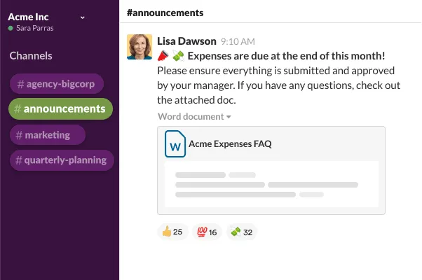 Slack - Internal Communication