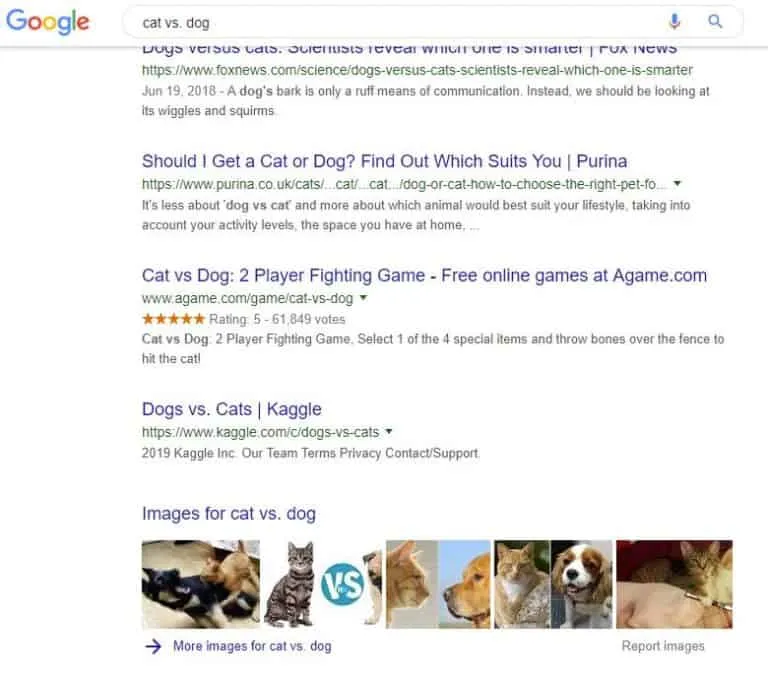 Image packs - row of images that appear in any organic position