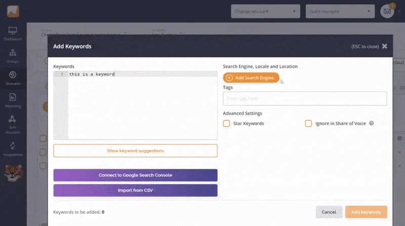 keyword rank tracking on Baidu
